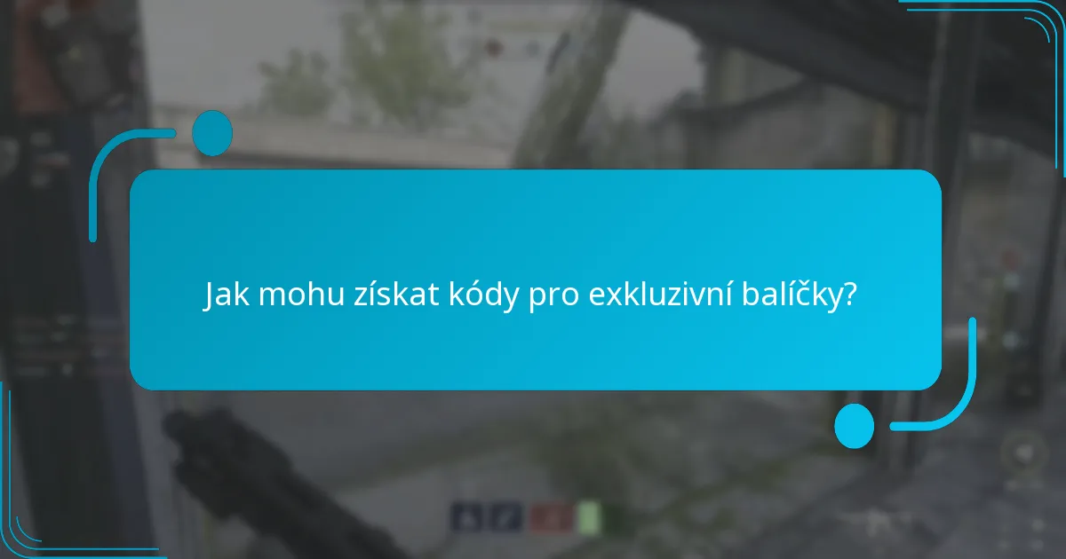 Jaký je proces uplatnění kódů pro exkluzivní balíčky?